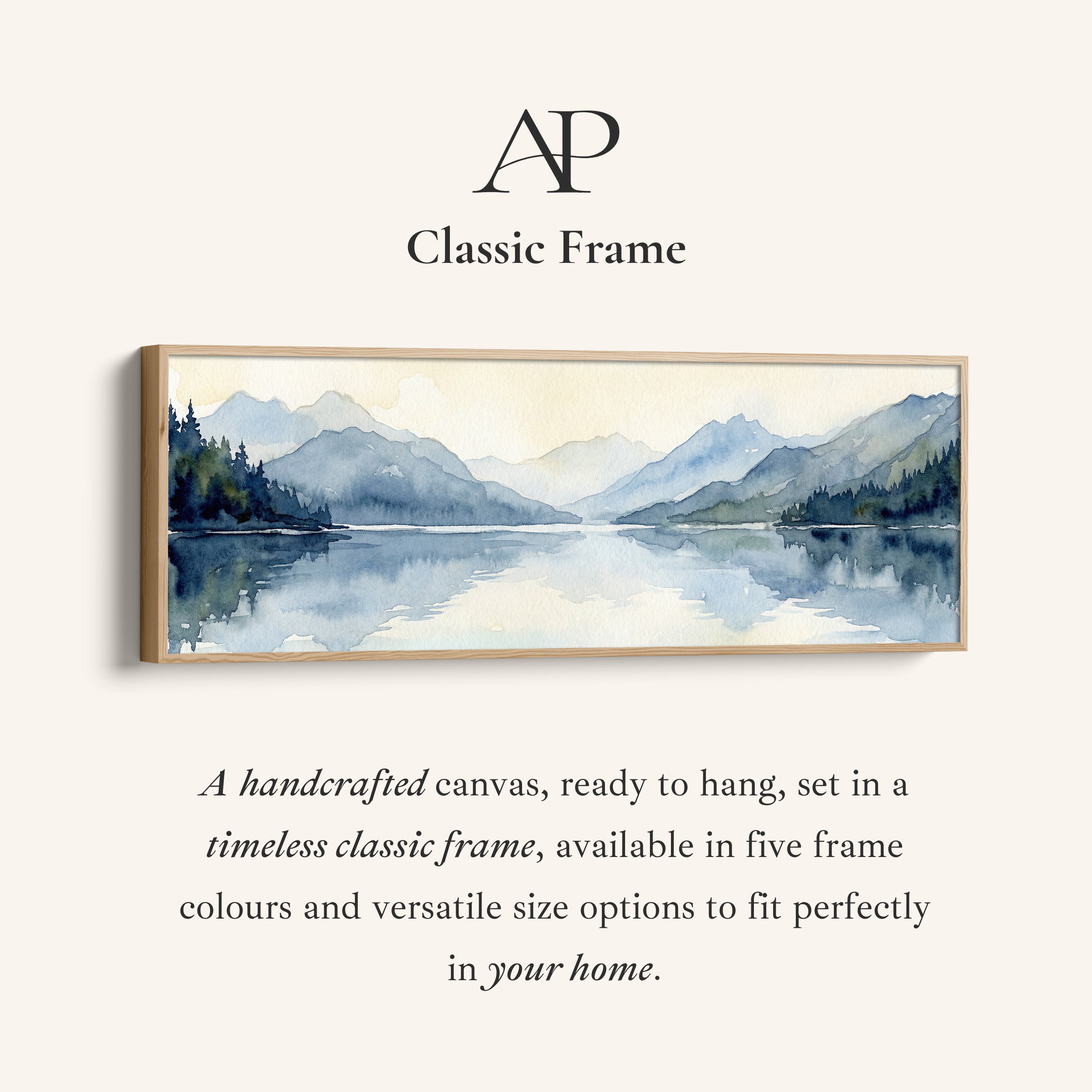 ヤヨマウンテンビュー Panoramic Wall Art Misty Mountain Lake Long Canvas For – Atelier
