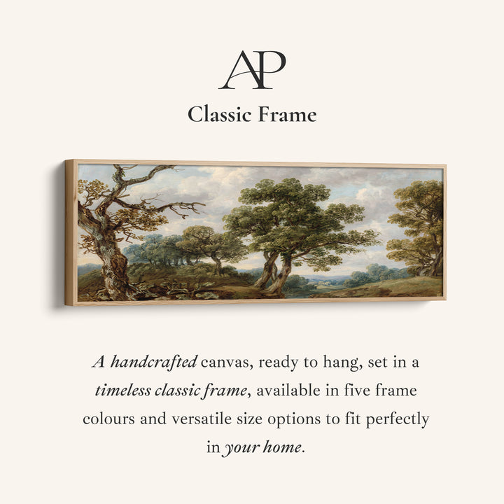 Panoramic Wall Art Classical Countryside Trees Long Canvas For Living Room
