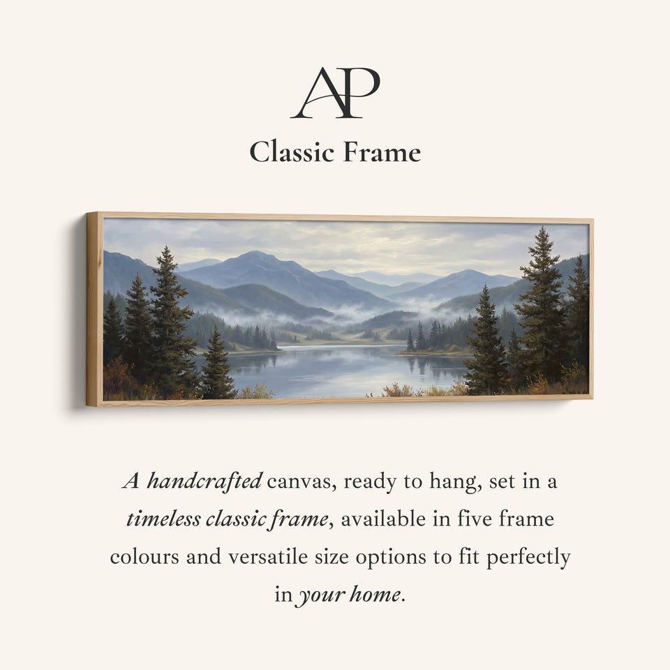 Above Soft Wall Art Mountain Lake With Pine Trees Statement Wall Decor Office