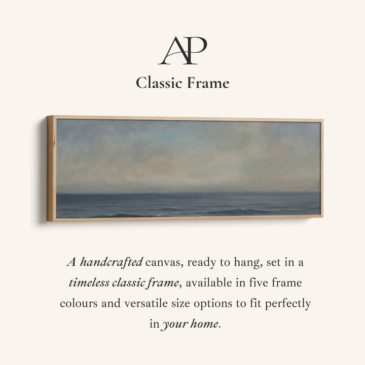 Moody Sea Horizon Bedroom Wall Art Horizontal Canvas Print Living Room