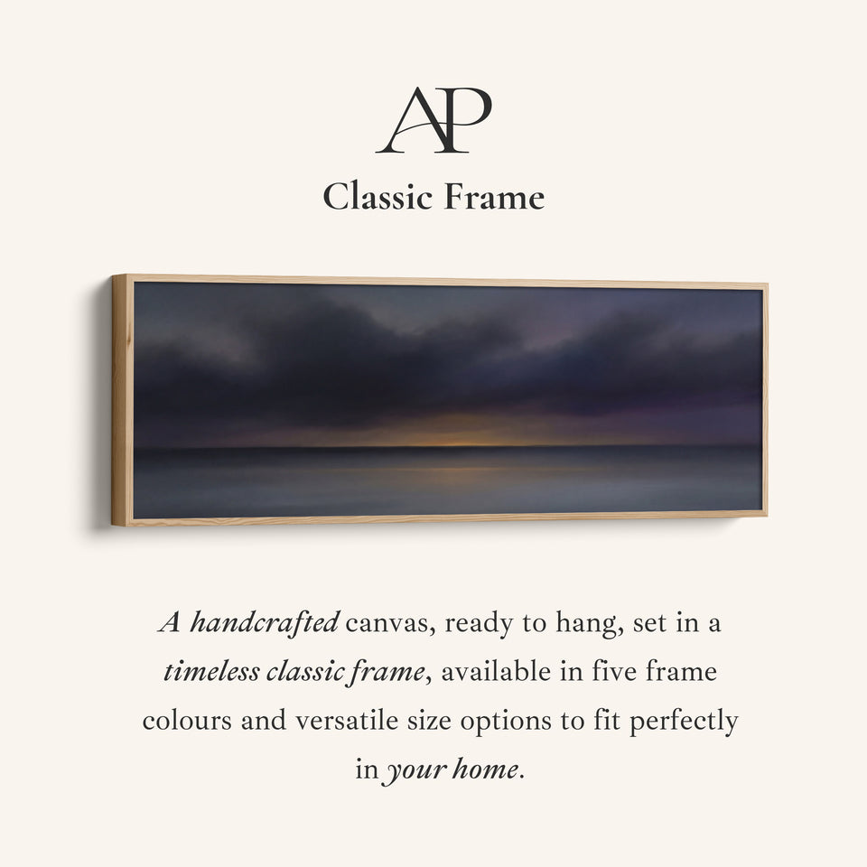 Above Bed Wall Art Dark Sea Horizon At Dusk Wide Canvas Print Bedroom