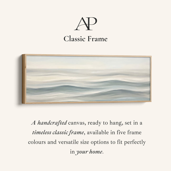 Minimal Rolling Waves Above Soft Wall Art Extra Wide Canvas Bedroom