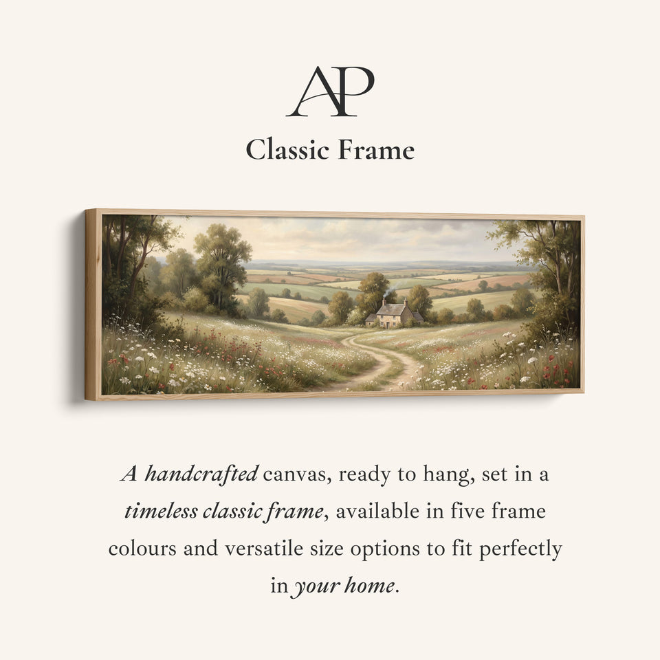 Cottage In Rolling Countryside Horizontal Wall Art Oversized Decor Living Room