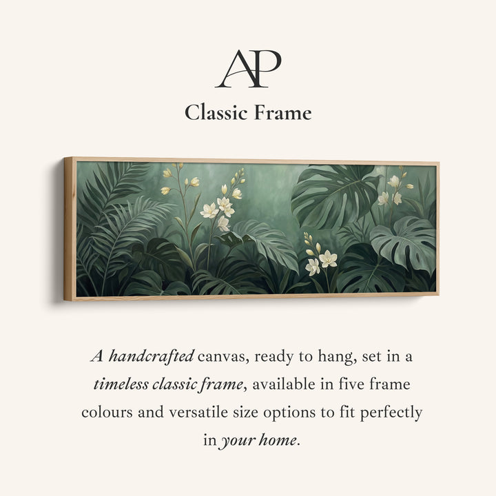 Dense Tropical Leaves And Blossoms Large Wall Art Panoramic Canvas Kitchen