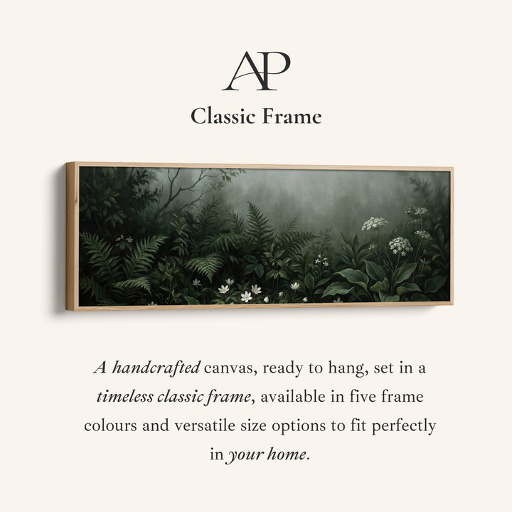 Ferns And White Wildflowers Above Soft Wall Art Extra Wide Canvas Office