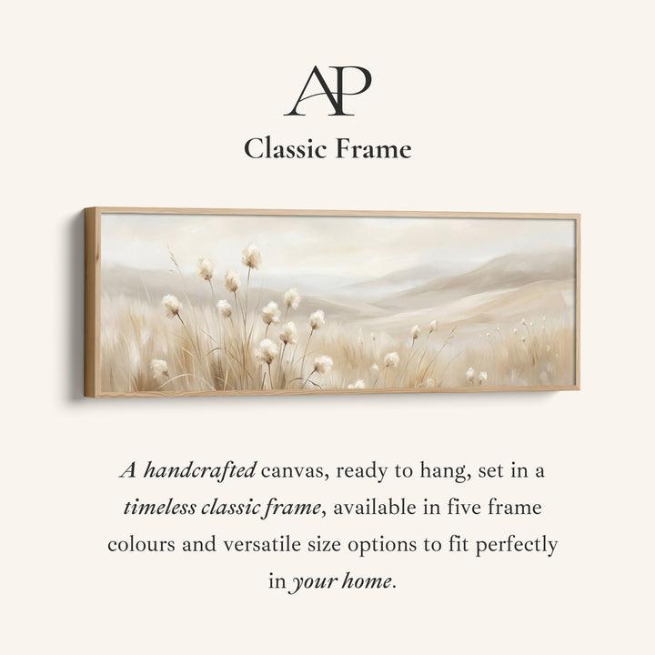 Beige Grass Landscape Bedroom Wall Art Framed Canvas Print Bedroom