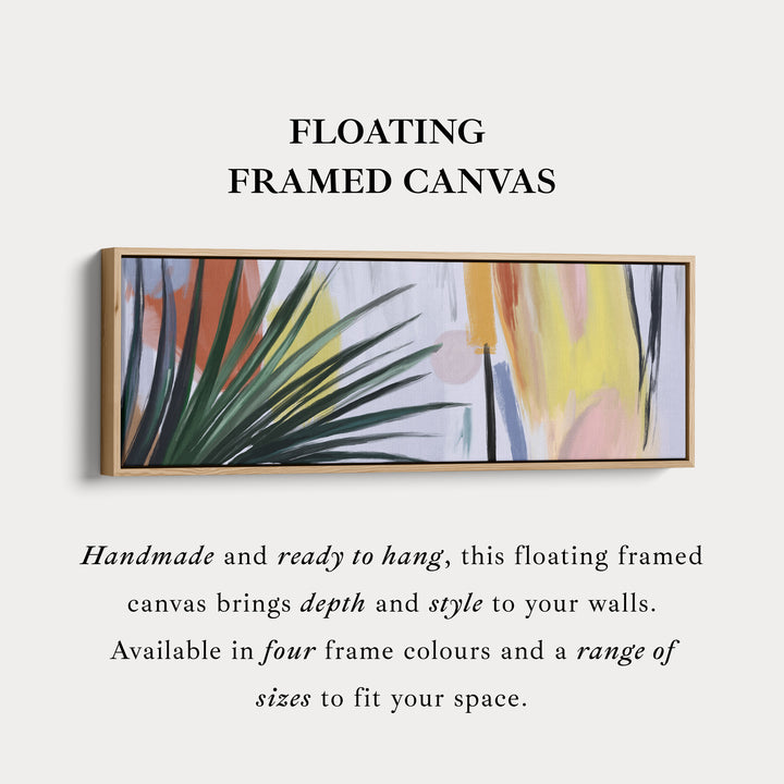 Horizontal Tropical Abstract Palm Fronds Wall Art for Living Room or Bedroom