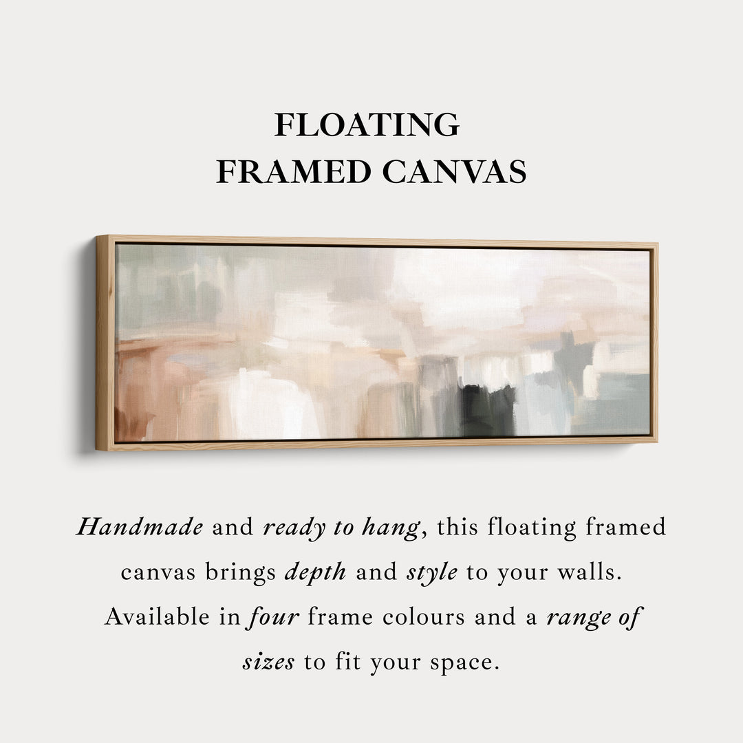 Minimalistische Beige Abstracte Horizontale Brede Muurkunst