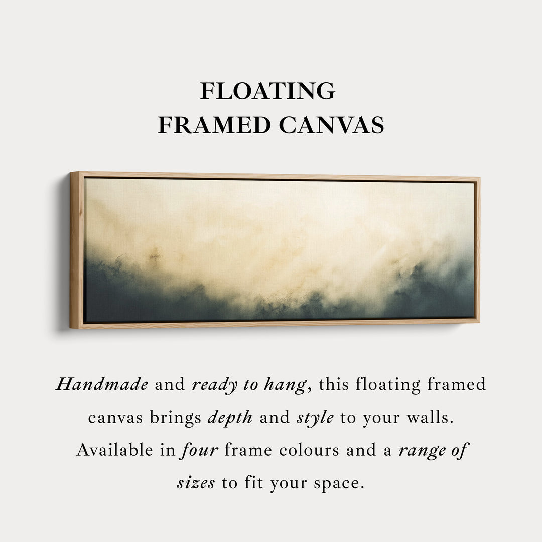 Abstract beige lange smalle wandkunst horizontale wanddecoratie