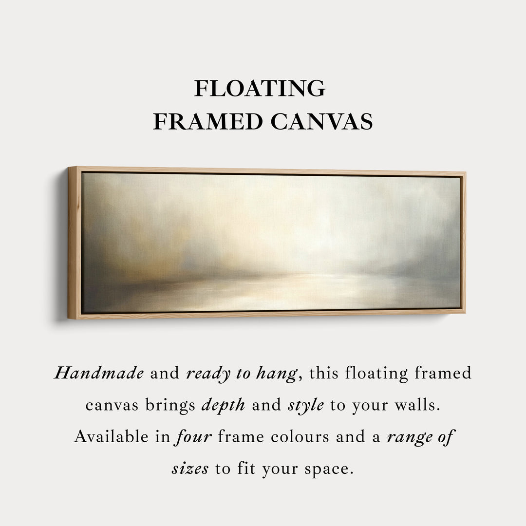 Abstracte beige olieverfschilderij horizontale wanddecoratie