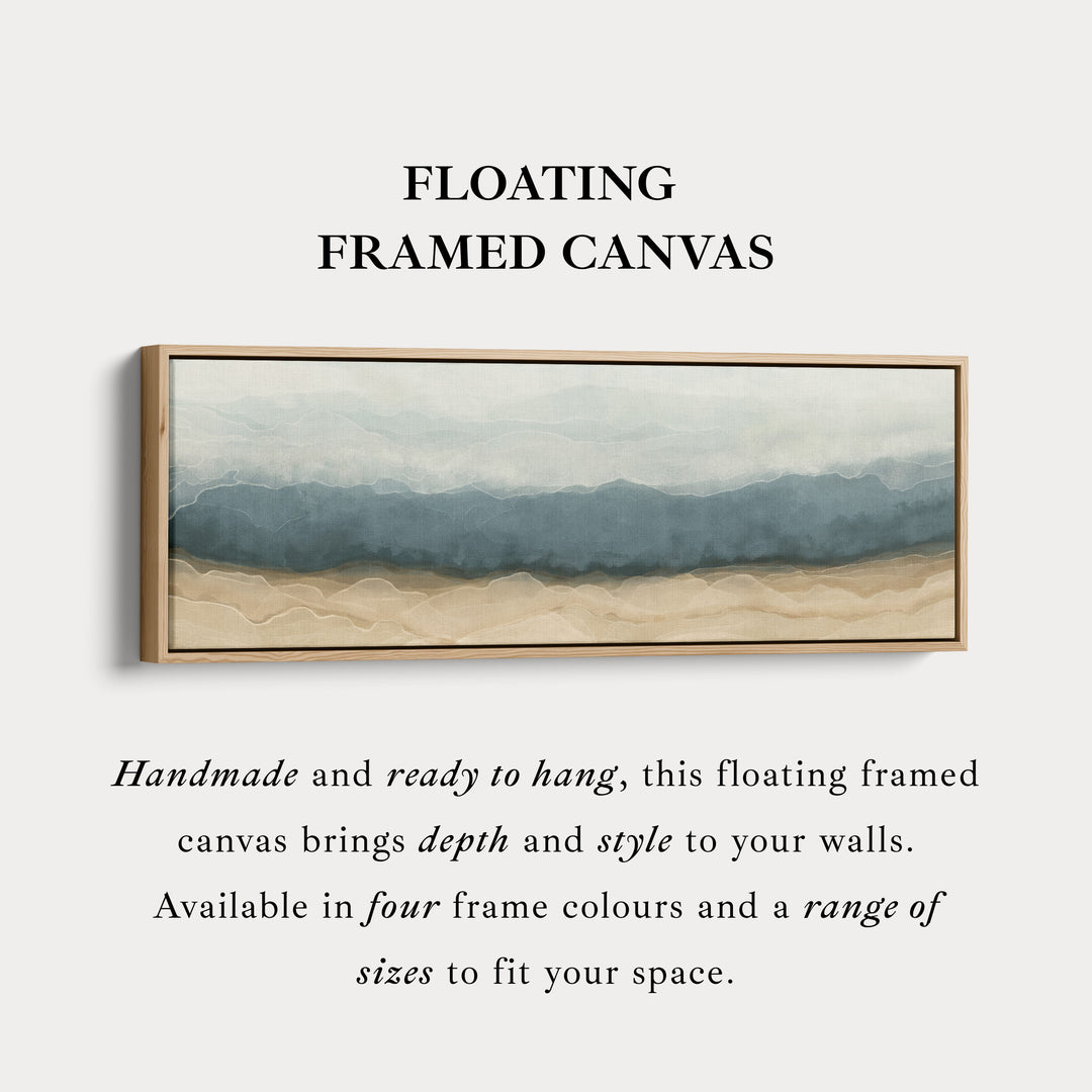 Abstracte grijze en beige lagen horizontale smalle wanddecoratie