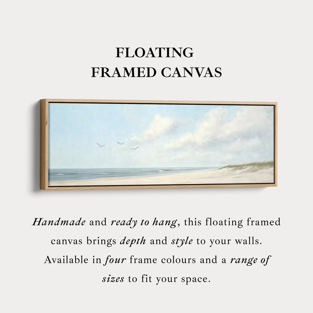 Zacht Strand Groot Horizontaal Canvas Kunstwerk Lange Smalle Wanddecoratie