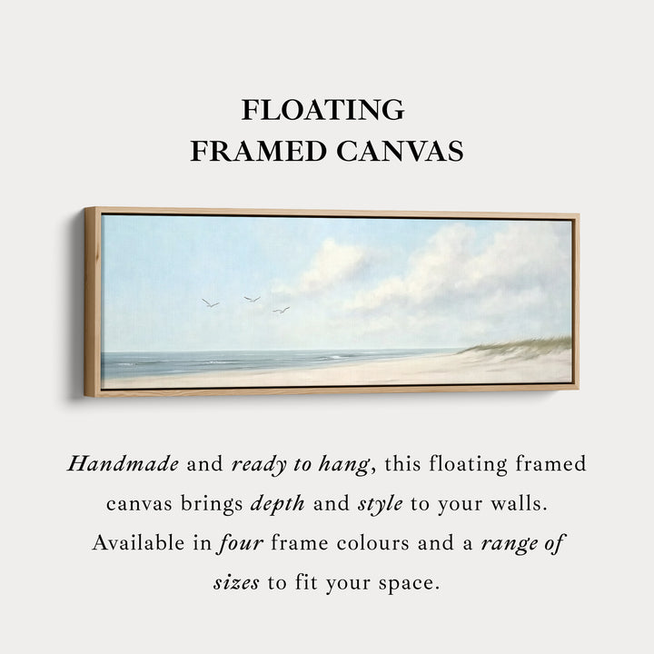 Zacht Strand Groot Horizontaal Canvas Kunstwerk Lange Smalle Wanddecoratie