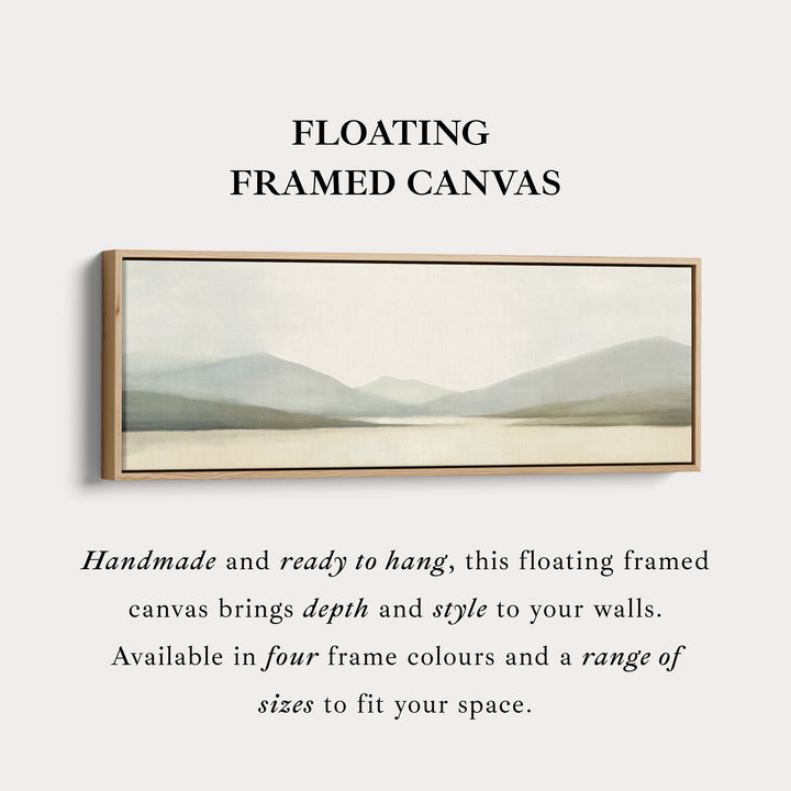 Watercolor Mountain and Lake Long Horizontal Large Canvas Wall Art