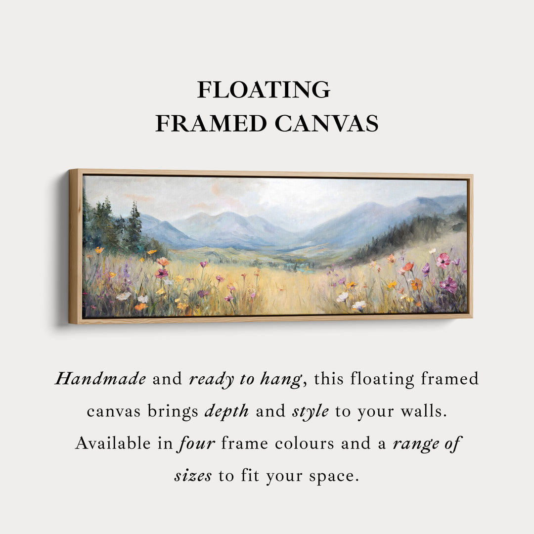 Wild Meadow Lang Smal Horizontaal Ingelijst Canvas Muurkunst