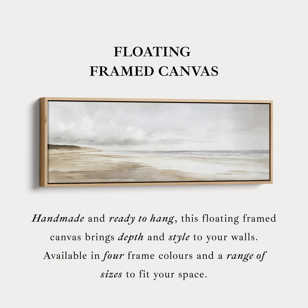 Aquarel Strand Lange Smalle Grote Canvas Muurdecoratie