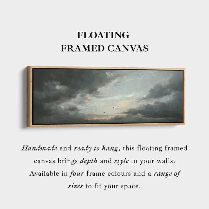 Panoramische Onheilspellende Wolken Lange Smalle Muurkunst Groot Ingelijst Canvas