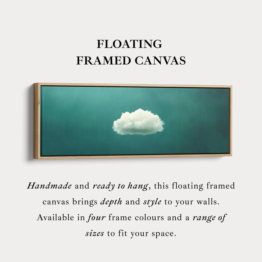 Boven het bed wanddecoratie - minimalistische witte wolk grote ingelijste canvas