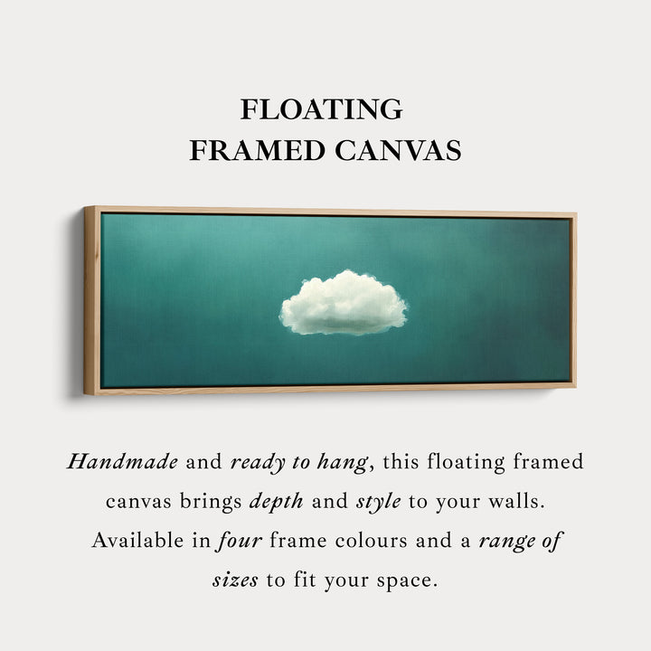 Boven het bed wanddecoratie - minimalistische witte wolk grote ingelijste canvas