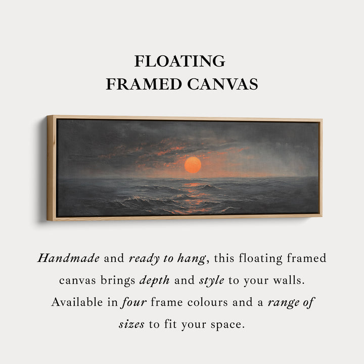 Abstracte zonsondergang panoramisch boven bed muurdecoratie grote ingelijste muurkunst