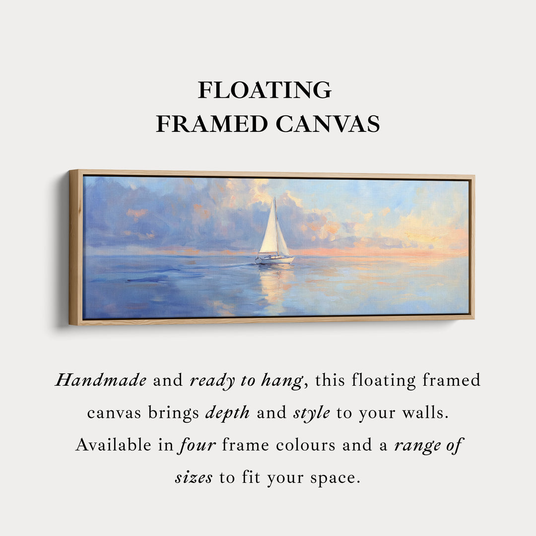 Lang horizontaal wanddecor boven bed zeilboot