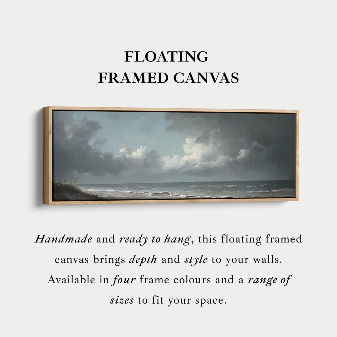 Stormy Sea Panoramic Long Horizontal Wall Art Above Bed Decor