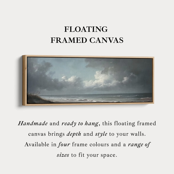 Stormy Sea Panoramic Long Horizontal Wall Art Above Bed Decor