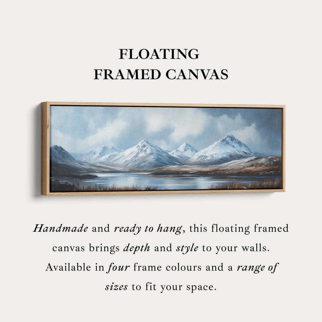 Boven het bed wanddecoratie lange horizontale panoramische bergen groot canvas