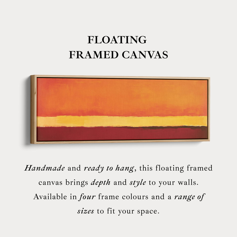 Minimalist Abstract Orange Large Canvas Decor Horizontal Long Wall Art