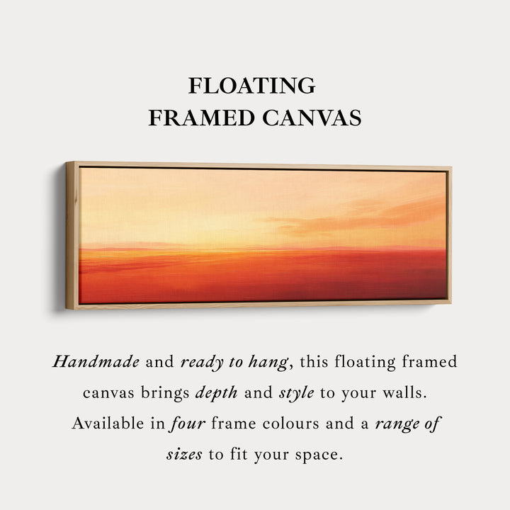 Large Canvas Decor Horizontal Long Wall Art Minimalist Abstract Orange