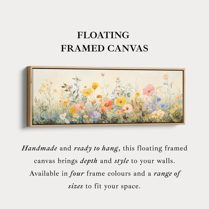 Wild Flower Meadow Grote Horizontale Ingelijste Canvas Muurdecoratie