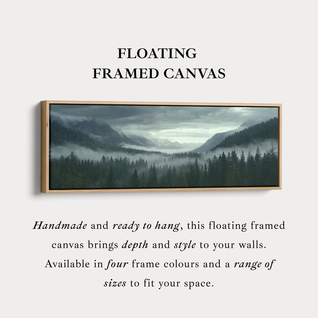 Bergbos Grote Horizontale Ingelijste Canvas Muurdecoratie