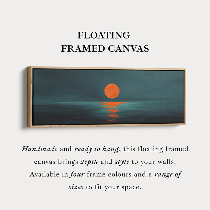 Minimalist Sunset Narrow Wide Horizontal Wall Decor Large Framed Canvas