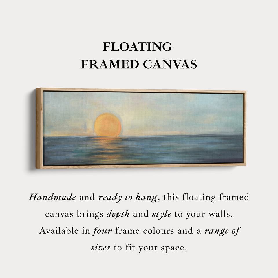 Modern Abstract Narrow Wide Horizontal Wall Decor Large Framed Canvas