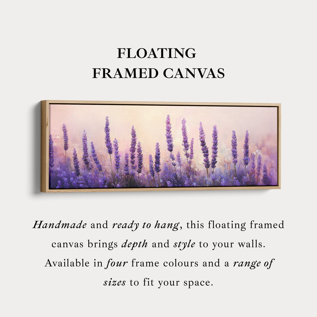 Lavendelveld Grote Ingelijste Lange Canvas Horizontale Muurdecoratie