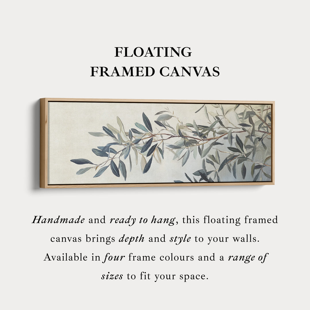 Olijftak ingelijste canvas wandkunst print lange horizontale kunst