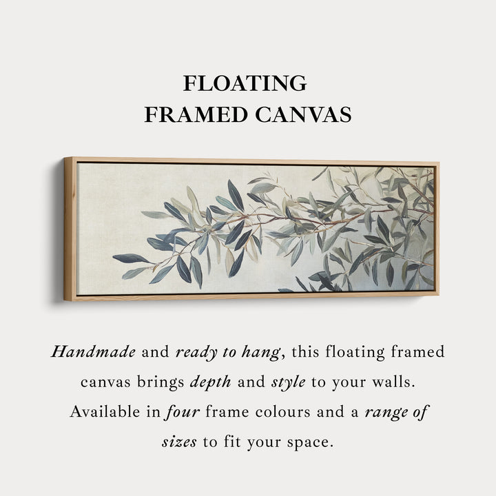 Olijftak ingelijste canvas wandkunst print lange horizontale kunst