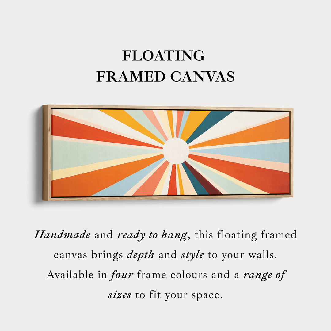 Sunburst panoramisch ingelijst canvas lange wandkunstafdruk