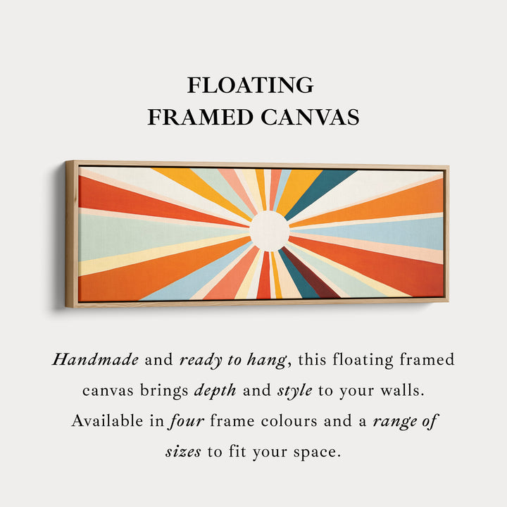 Sunburst panoramisch ingelijst canvas lange wandkunstafdruk