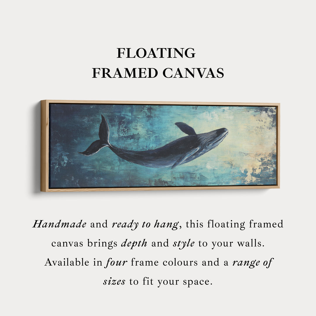 Abstracte Walvis Lange Horizontale Muurkunst, Panoramische Muurkunst Brede Muurkunst