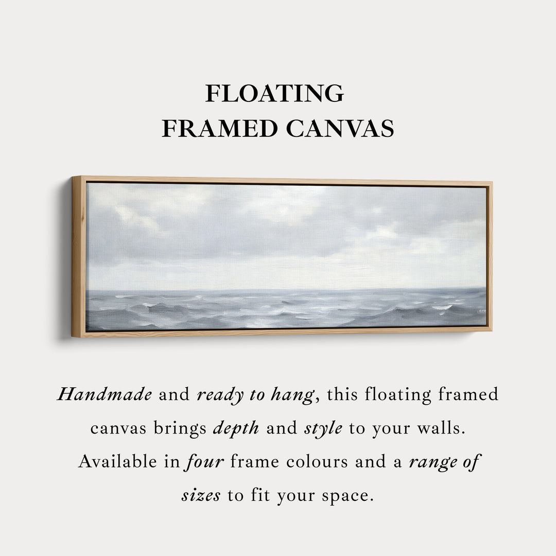 Abstracte oceaan lange horizontale wanddecoratie panoramische wanddecoratie