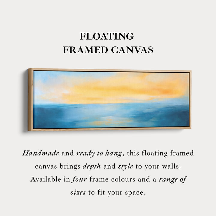 Abstracte zonsondergang lange smalle panoramische wandkunst canvas