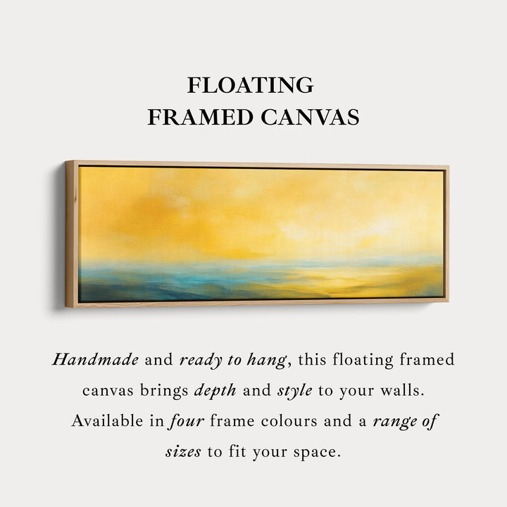 Abstracte gele lange smalle horizontale wandkunst canvas