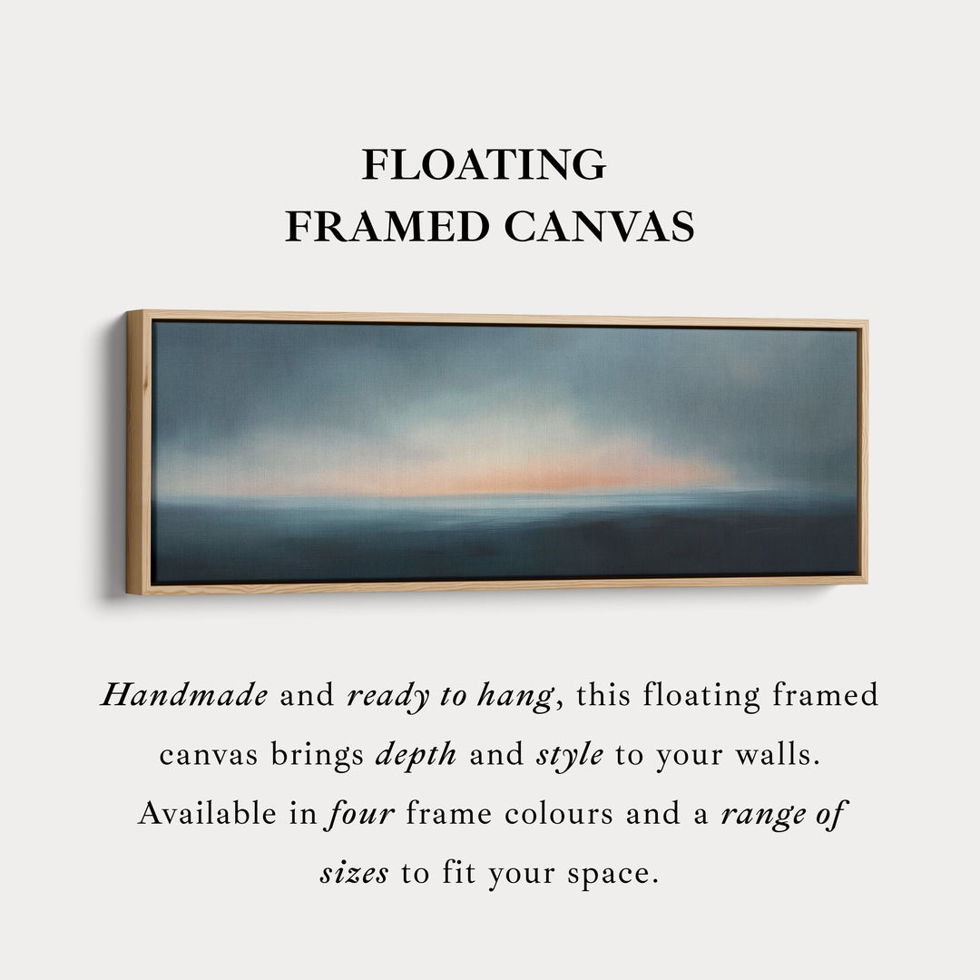 Abstracte zonsondergang boven bed lange smalle panoramische canvas wanddecoratie