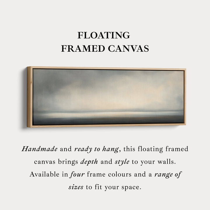 Grijs & Beige Abstracte Zonsondergang Lange Smalle Muurdecoratie Boven Bed