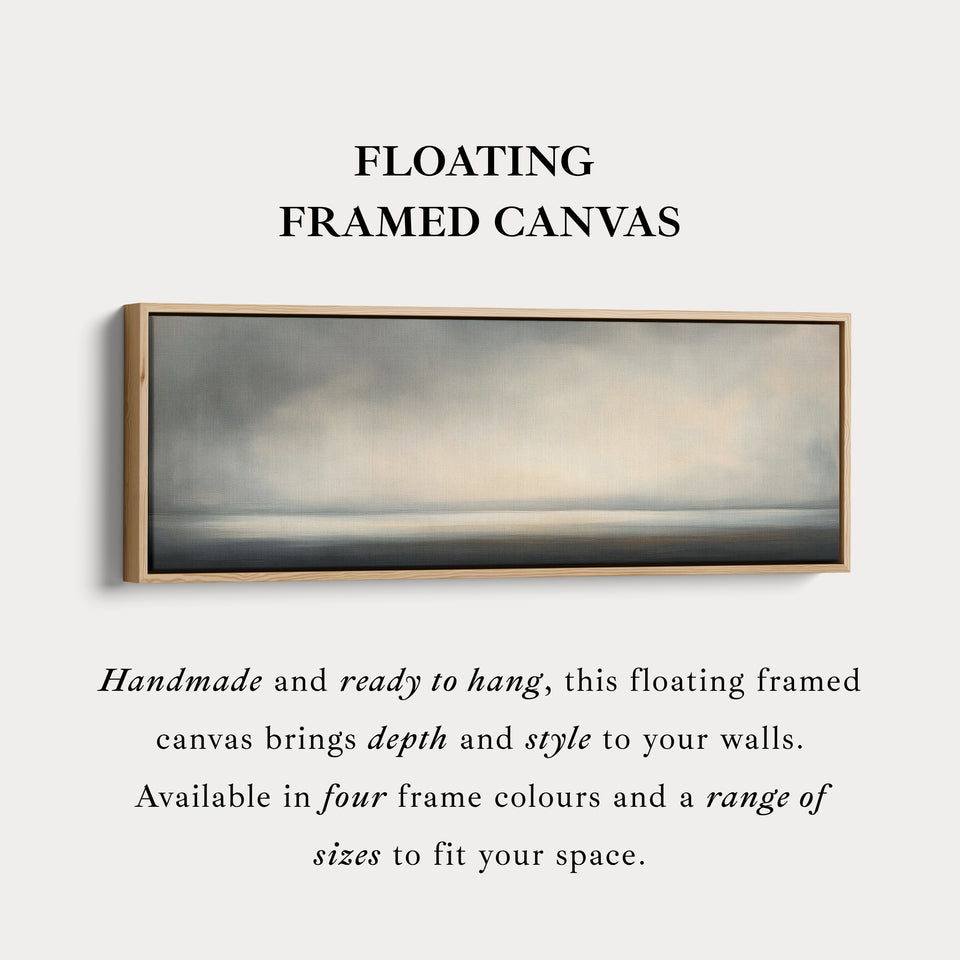 Gray & Beige Abstract Sunset Long Skinny Above Bed Wall Decor