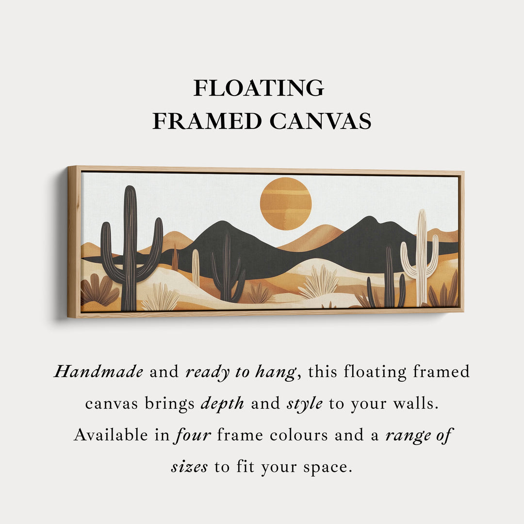 Cactussen Bergen Wanddecoratie Panoramisch Smal Canvas