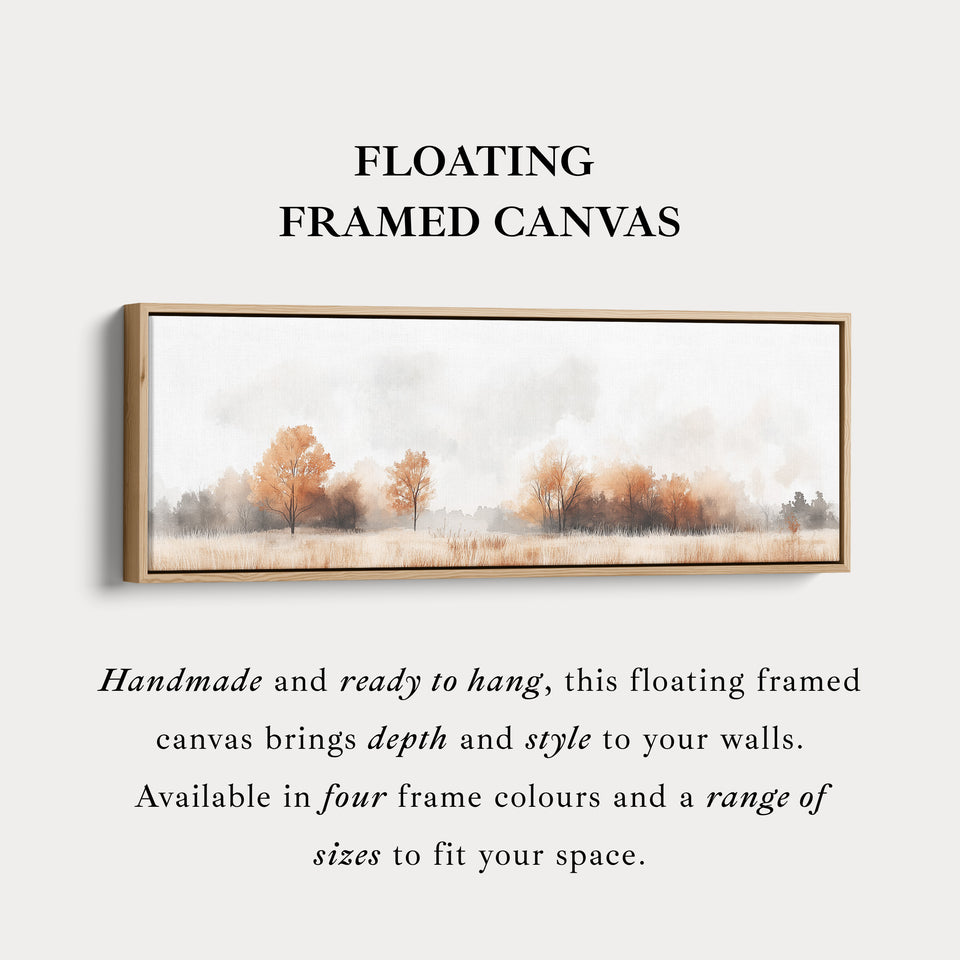Muted Autumnal Forest Long Horizontal Skinny Wall Art