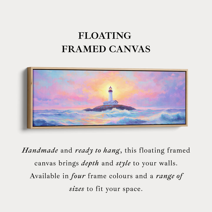 Vuurtoren schilderij lange horizontale boven bed wanddecoratie