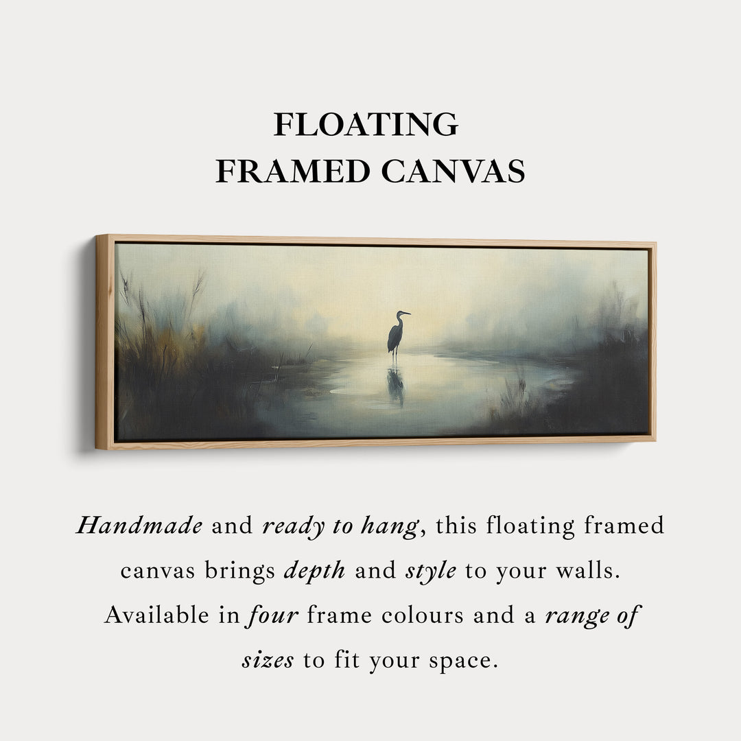 Gedempte Reiger Boven Beddecoratie Ingelijst Canvas Wanddecoratie